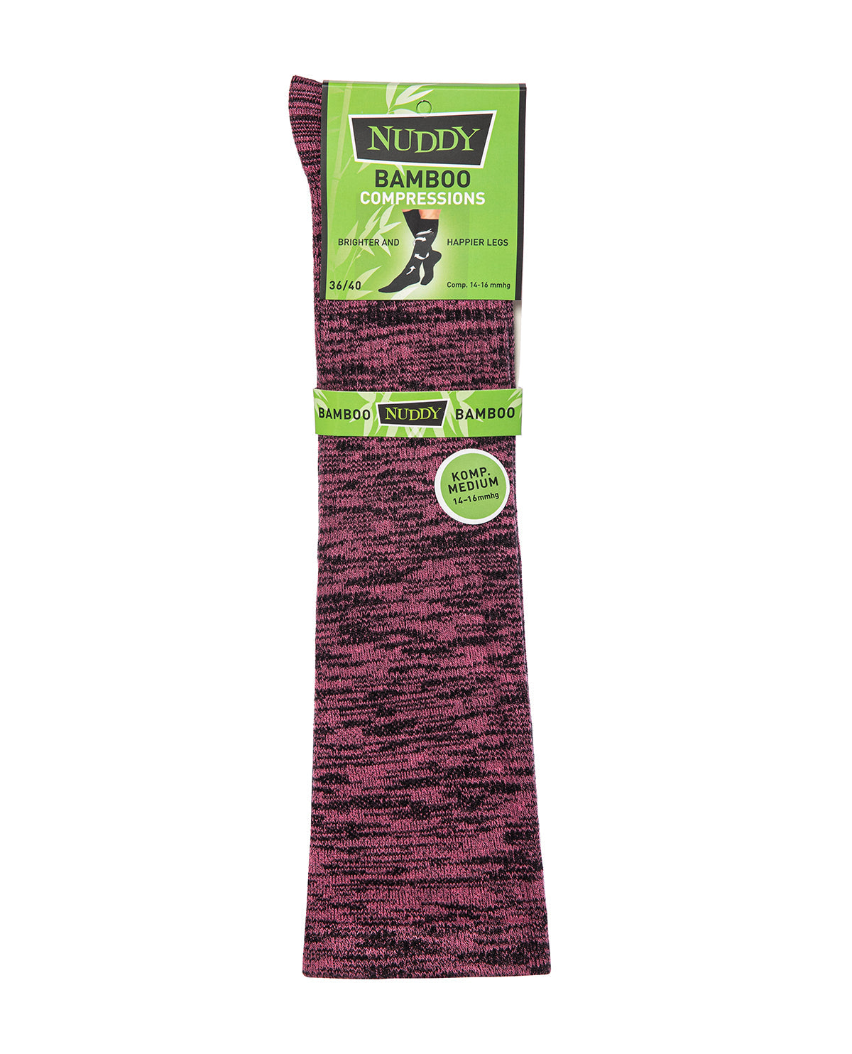 Nuddy Bambu Stödstrumpa 1-pack Cerisemelerad