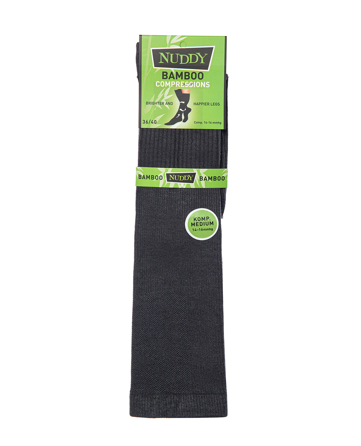 Nuddy Bambu Stödstrumpa 1-pack Mörk Antrazit