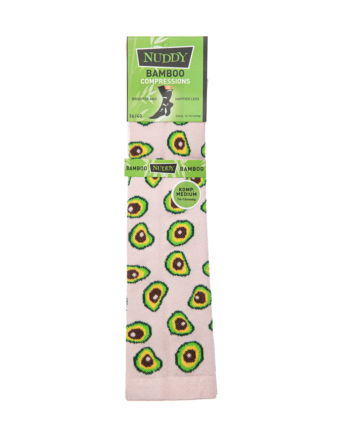 Nuddy Stödstrumpa Avokado Bambu Vit